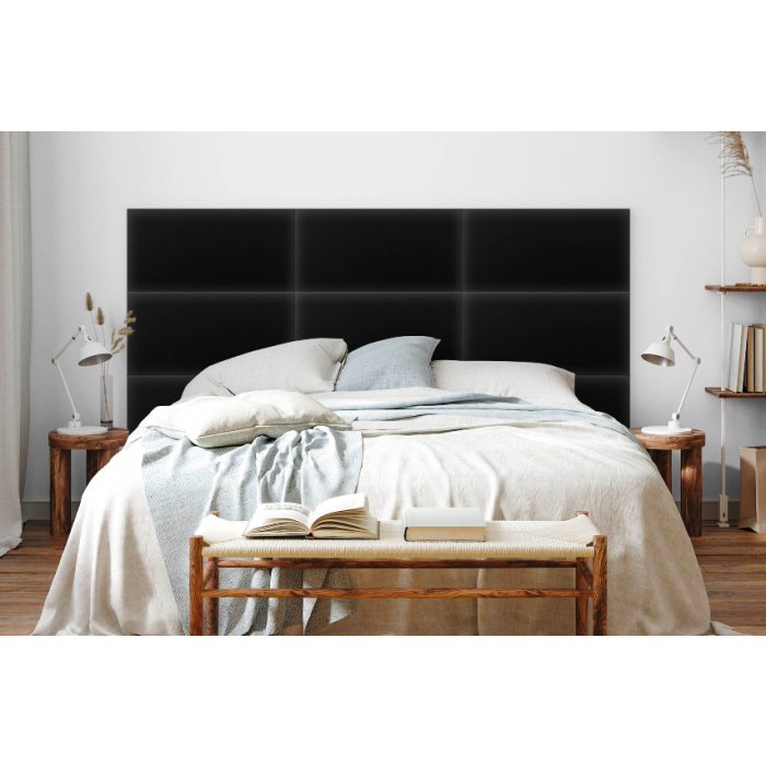 Polsterpaneel aus Kunstleder, schwarz Polsterpaneel aus Kunstleder, schwarz